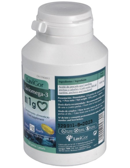 Lavigor Omega 3 Perlas De Aceite De Pescado 1 G 120 Caps