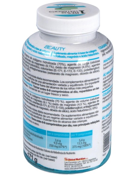 Clinical Nutrition Beauty Col Geno %26 Magnesio %26 Acido Hialur¢Nico 200 Comprimidos