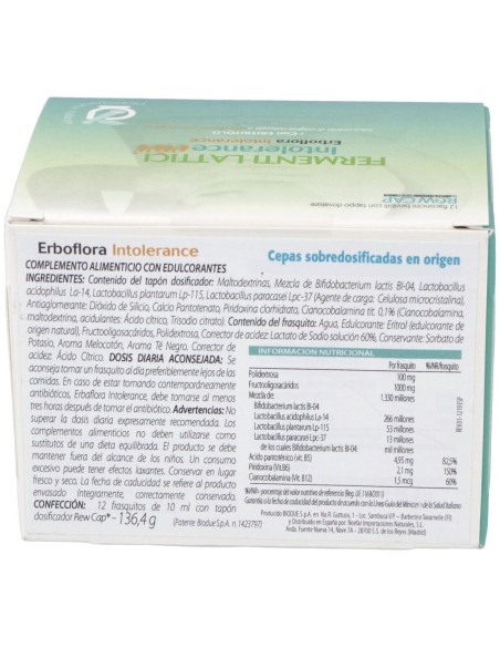 Noefar Erboflora Intolerance 12 Ampollas