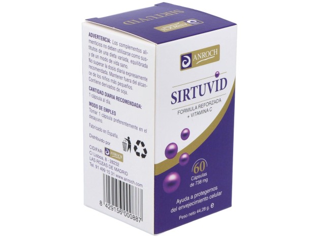 Anroch Fharma Sirtuvida 60 Cáps. 550Mg
