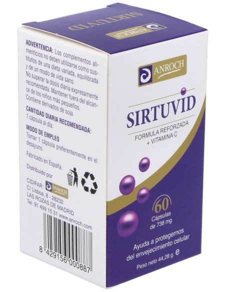 Anroch Fharma Sirtuvida 60 Cáps. 550Mg
