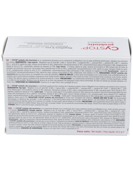 Cystop Probiotic Alta Recurrencia 60Comp.