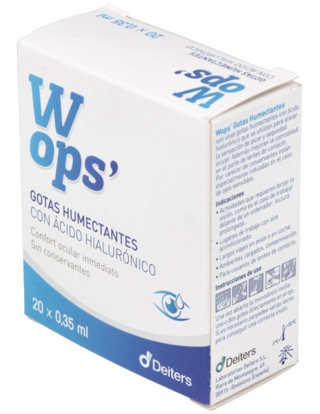 Wops Gotas Humectantes Ácido Hialurónico, 20 Monodosis