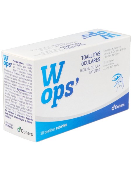 Wops Toallitas Oculares, 30 Unidades