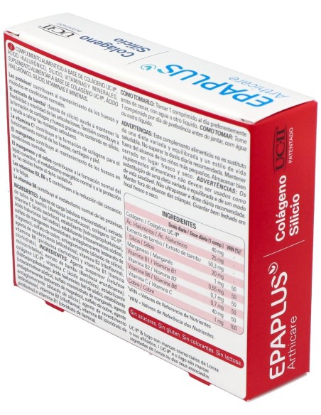 Epaplus Arthicare Intensive Colágeno Uc-Ii + Silicio, 30 Comprimidos