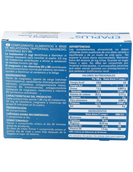 Epaplus Melatonina Retard-Triptofano 60Comp