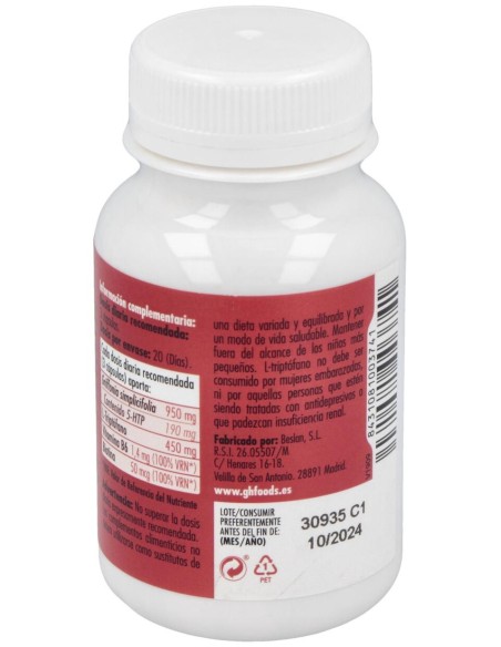 Triptofano 5Htp+B6 60Cap.