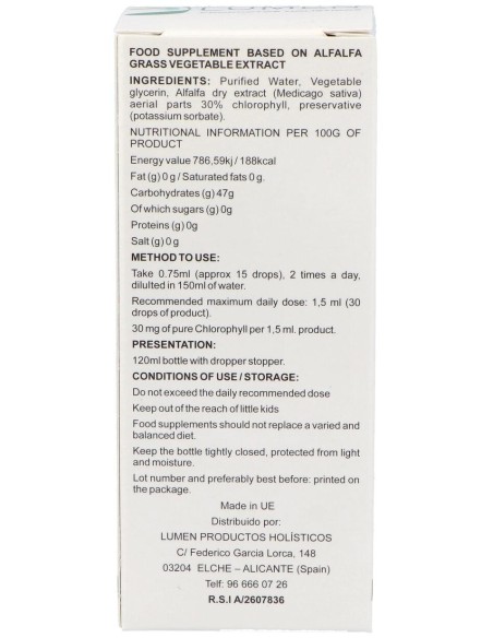 Lumen Clorofila De Alfalfa 120Ml
