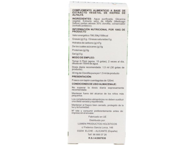 Lumen Clorofila De Alfalfa 120Ml