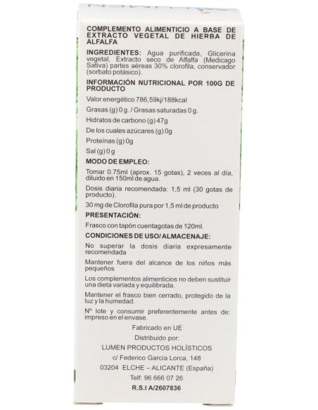 Lumen Clorofila De Alfalfa 120Ml