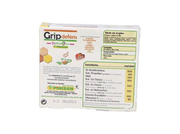 Pinisan Grip Defens  12 Sobres