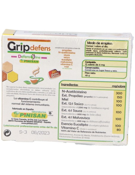Pinisan Grip Defens  12 Sobres