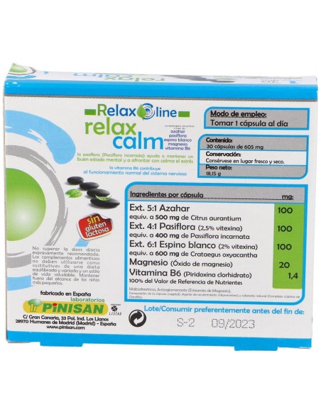 Relaxline - Relaxcalm - Pinisan - 30 Cápsulas