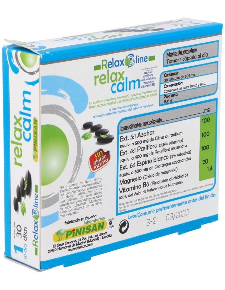 Relaxline - Relaxcalm - Pinisan - 30 Cápsulas
