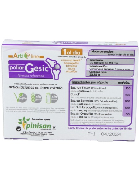 Poliar Gesic Artiline 30Cap.
