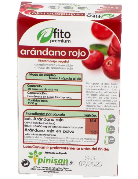 Fito Premium - Arandano Rojo - Pinisan - 30 Cápsulas
