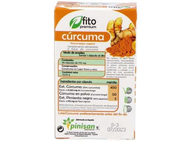 Fito Premium - Curcuma - Pinisan - 30 Cápsulas