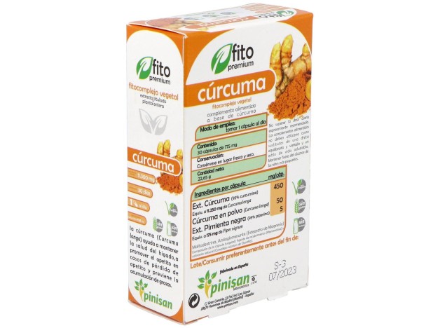 Fito Premium - Curcuma - Pinisan - 30 Cápsulas