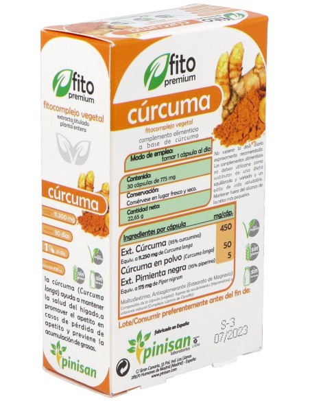 Fito Premium - Curcuma - Pinisan - 30 Cápsulas