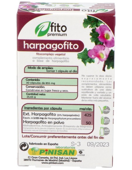 Fito Premium - Harpagofito - Pinisan - 30 Cápsulas