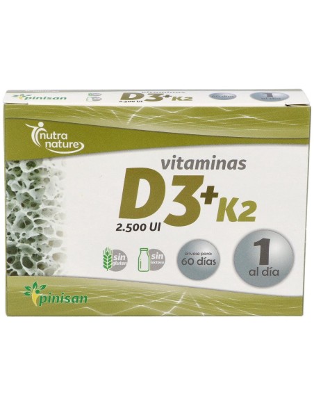 Pinisan Nutra Nature Vitaminas D3 + K2 60Caps