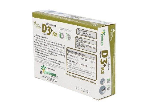 Pinisan Nutra Nature Vitaminas D3 + K2 60Caps
