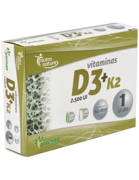 Pinisan Nutra Nature Vitaminas D3 + K2 60Caps