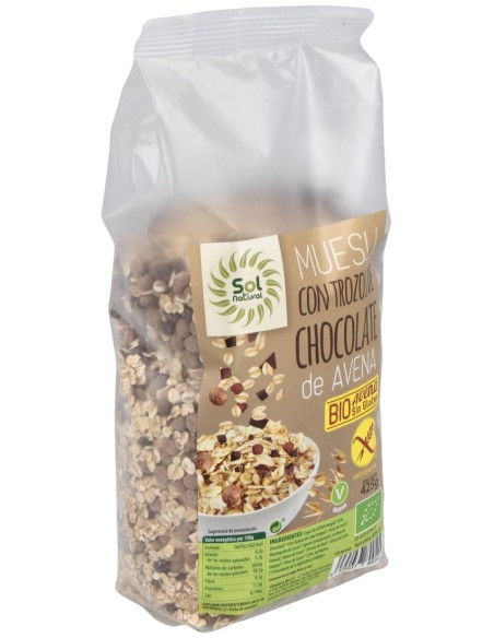 Solnatural Muesli Avena Chocolate Sin Gluten Bio 425 G