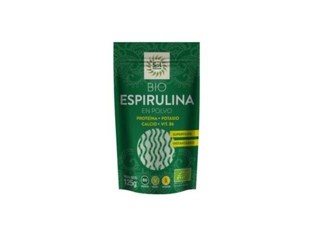 Solnatural Espirulina Polvo Bio S/G Vegan 125G