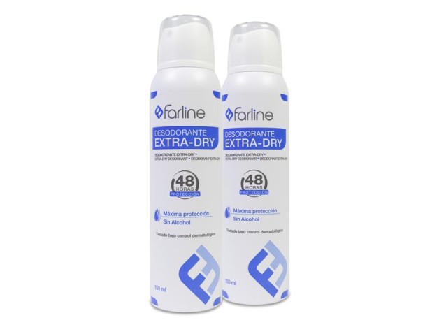 Farline Desodorante Spray Extra-Dry 48H 2X150Ml