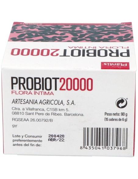 Plantis Probiot 20000 F.Intima 15 Sobres 6G