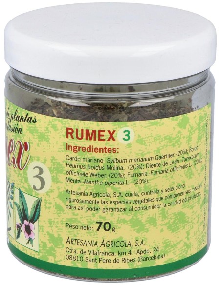 Artesanía Agrícola Rumex 3 Hepático 70G