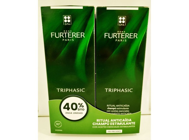 René Furterer Pack Triphasic Champú 2 x 200 ml 2ª unidad -40% dto