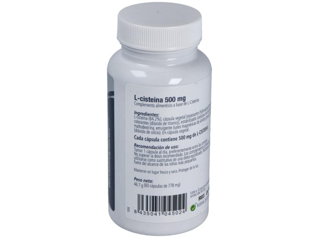 L-Cisteina 60 Cápsulas 500Mg Por Cápsula