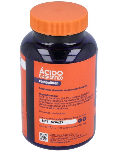 Megaplus Ácido D-Aspartico 120Comp