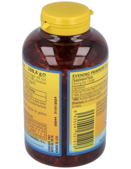 Aceite De Onagra 500Mg. (10% Gla) 400Perlas