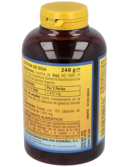 Nature Essential Lecitina Soja No Gmo Ip 1200Mg 150 Perlas