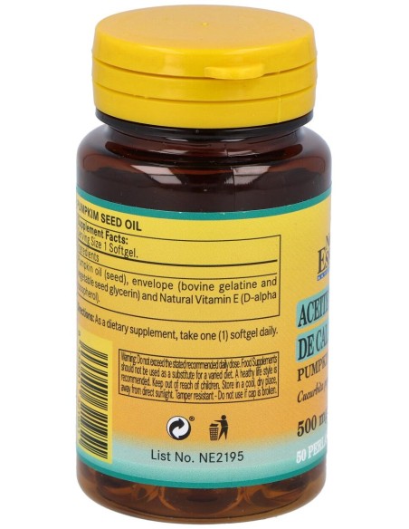 Aceite De Semillas De Calabaza 500Mg. 50Perlas