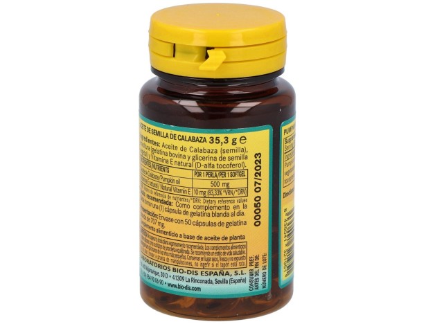 Aceite De Semillas De Calabaza 500Mg. 50Perlas
