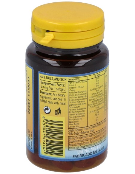 Cabello, Uñas Y Piel 540Mg. 60Perlas