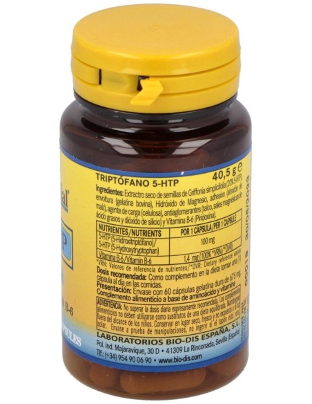 Triptofano 5-Htp 100Mg.+Magnesio+Vit. B6 60Comp.