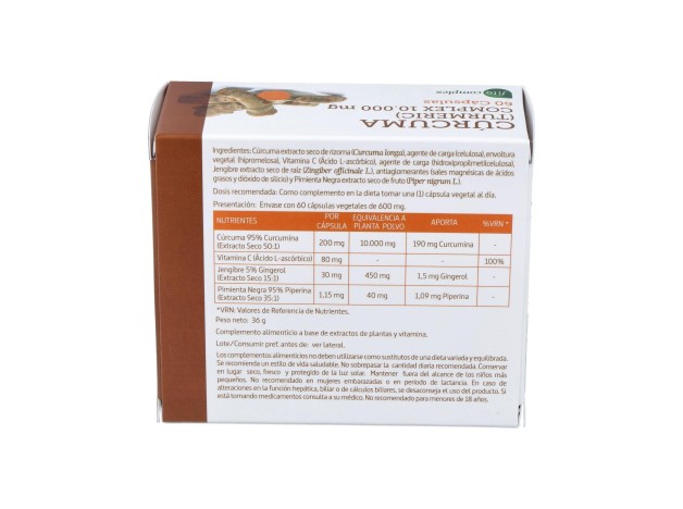 Curcuma 10.000Mg. +Jengibre+Pimienta 60Cap.