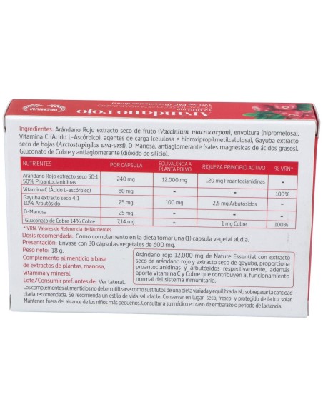 Arandano Rojo (Ext Seco 120 Proantocianidas) 30Cap