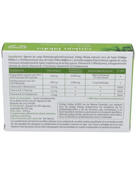 Ginkgo Biloba 6000Mg. 30Cap.