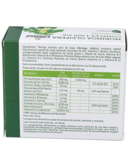 Nature Essential Moringacomplex 4000Mg Extracto Seco 60 Vcaps