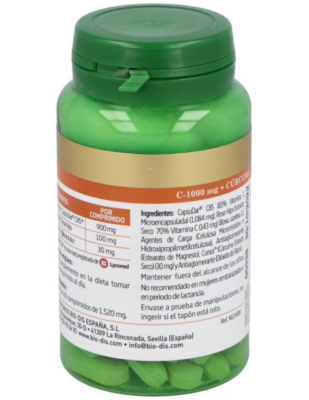 Nature Essential Plus Vitamina C 1000Mg Rose Hips+Curcuma 60Comp