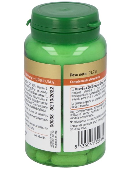 Nature Essential Plus Vitamina C 1000Mg Rose Hips+Curcuma 60Comp
