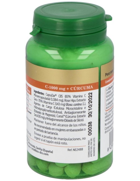 Nature Essential Plus Vitamina C 1000Mg Rose Hips+Curcuma 60Comp