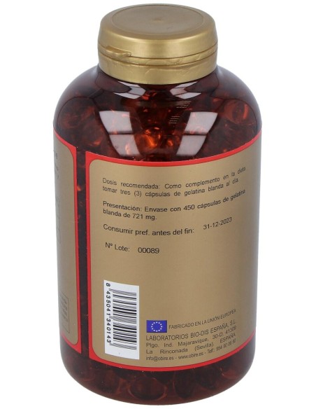 Obire Aceite De Onagra + Vit E 500Mg 450 Perlas