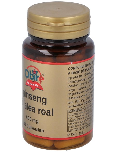 Obire Ginseng Y Jalea Real 600Mg 60Cáps